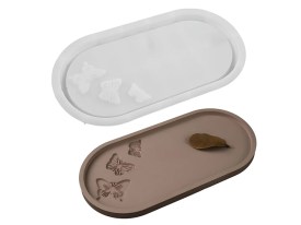 Molde silicona bandeja ovalada 3 mariposas chica